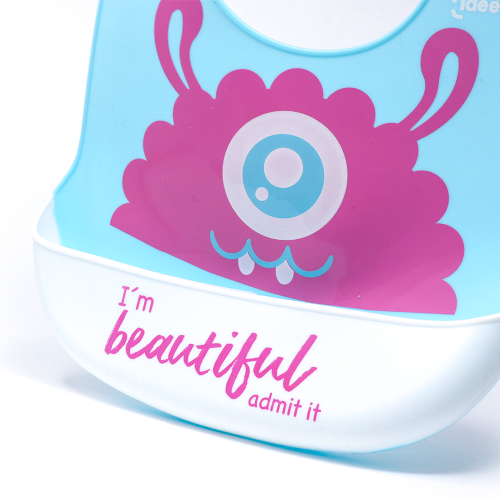 Babero de Silicona Antiderrames – Monster "I'm Beautiful"