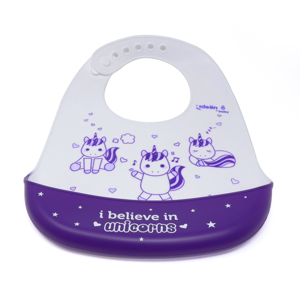 Babero de Silicona Antiderrames – “I Believe in Unicorns”