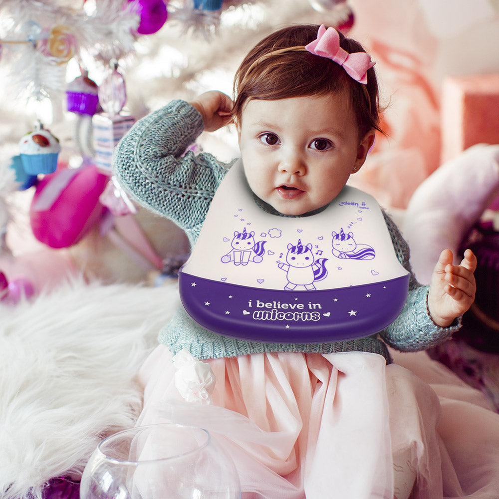 Babero de Silicona Antiderrames – “I Believe in Unicorns”