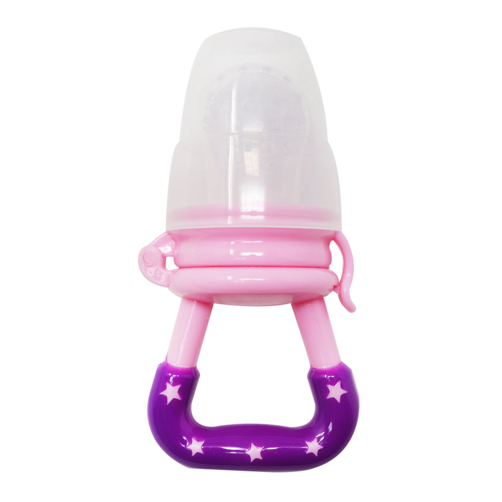 Chupón Mordedera de Frutas para Bebé – Color Morado Rosa