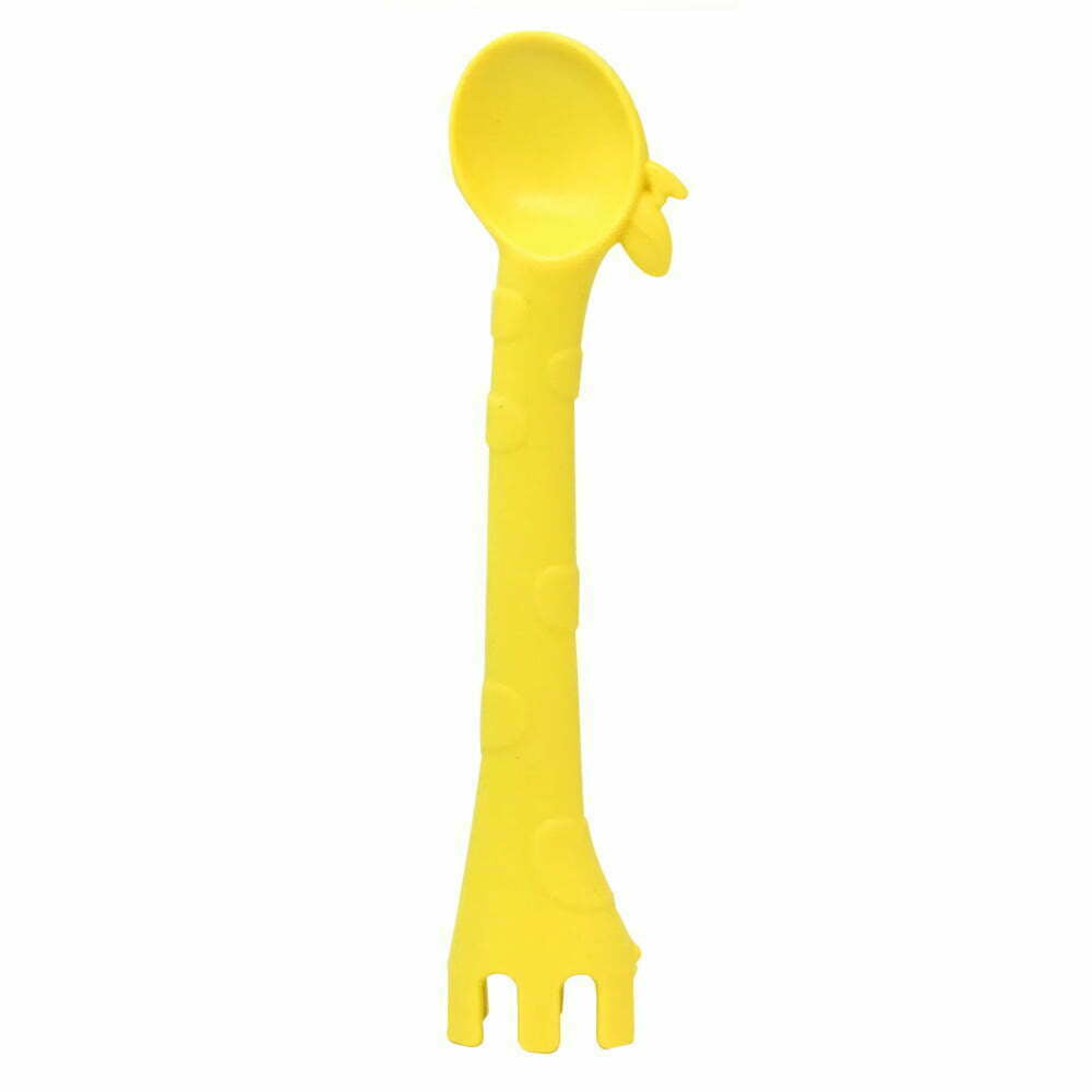 Cuchara Tenedor Entrenadora Para Bebé - Amarillo