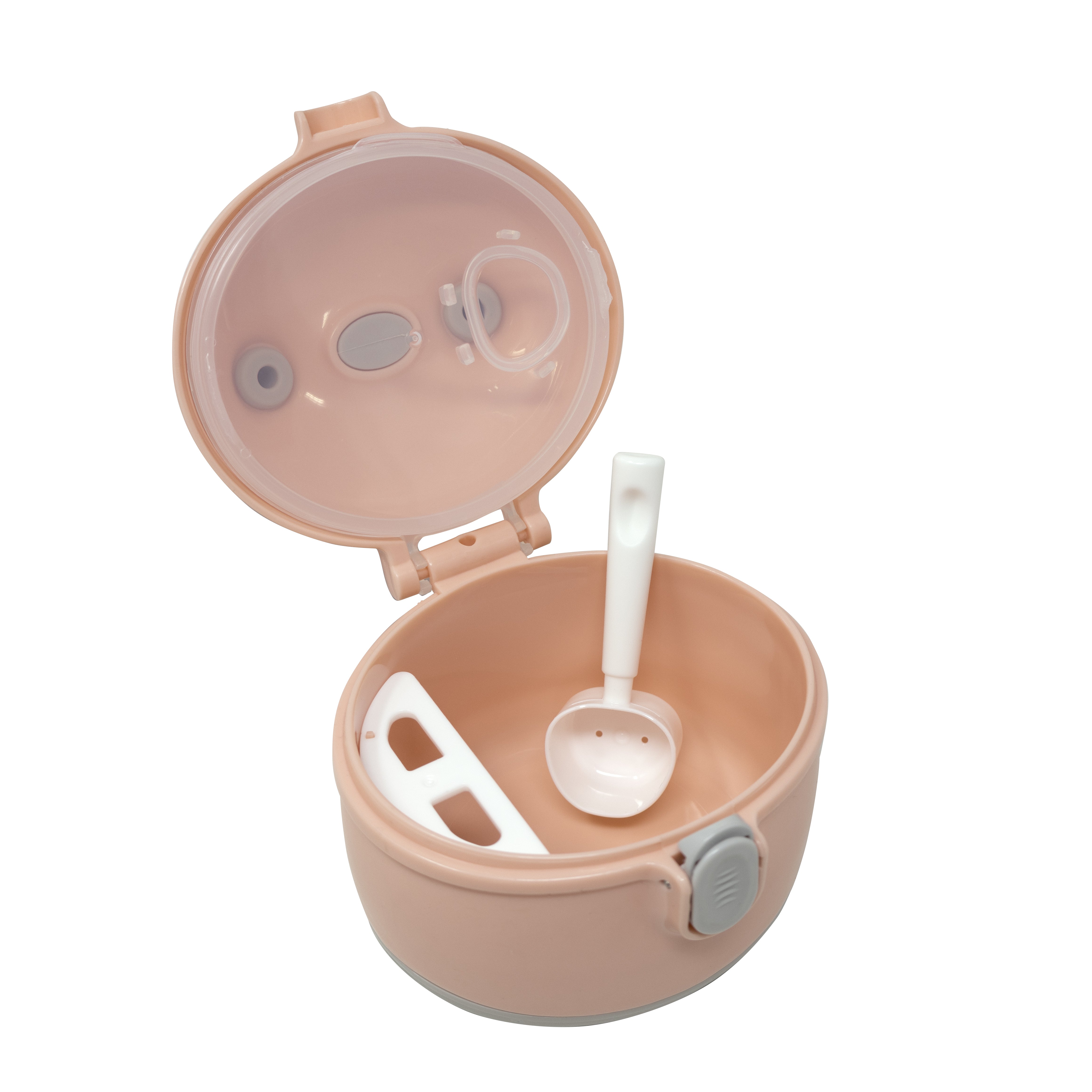 Dispensador Portátil de Leche en Polvo Bebé Rosa  - Cuchara y Nivelador