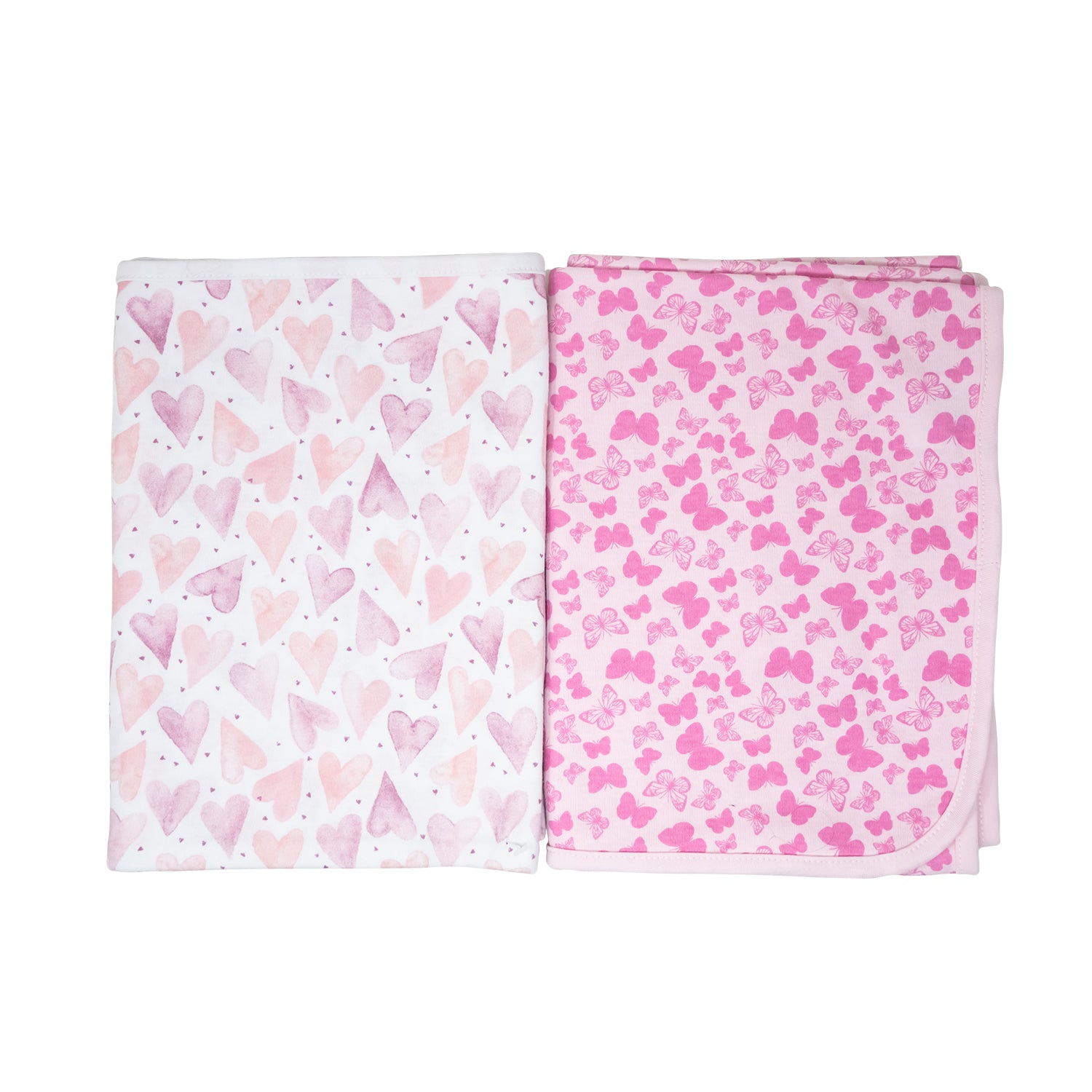 Juego de Frazadas para Bebé Mariposa y Corazón - Color Fucsia