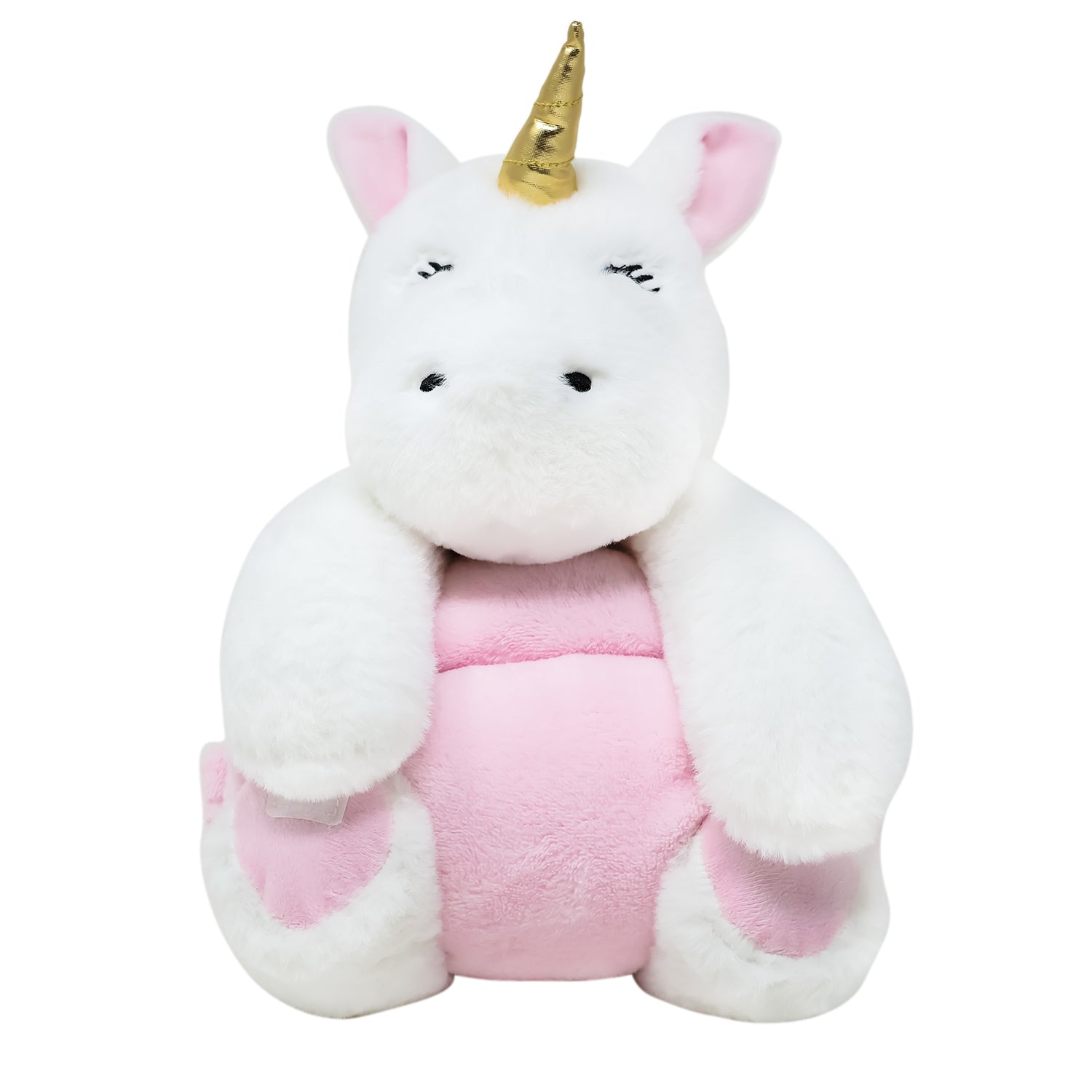 Frazada Afelpada con Muñeco de Peluche Unicornio