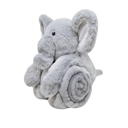 Frazada Afelpada con Muñeco de Peluche Elefante