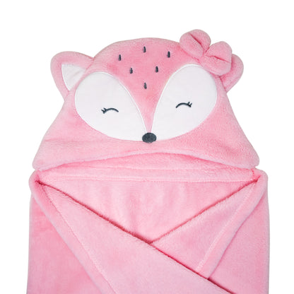 Manta para Bebé con Capucha – Zorro Rosa