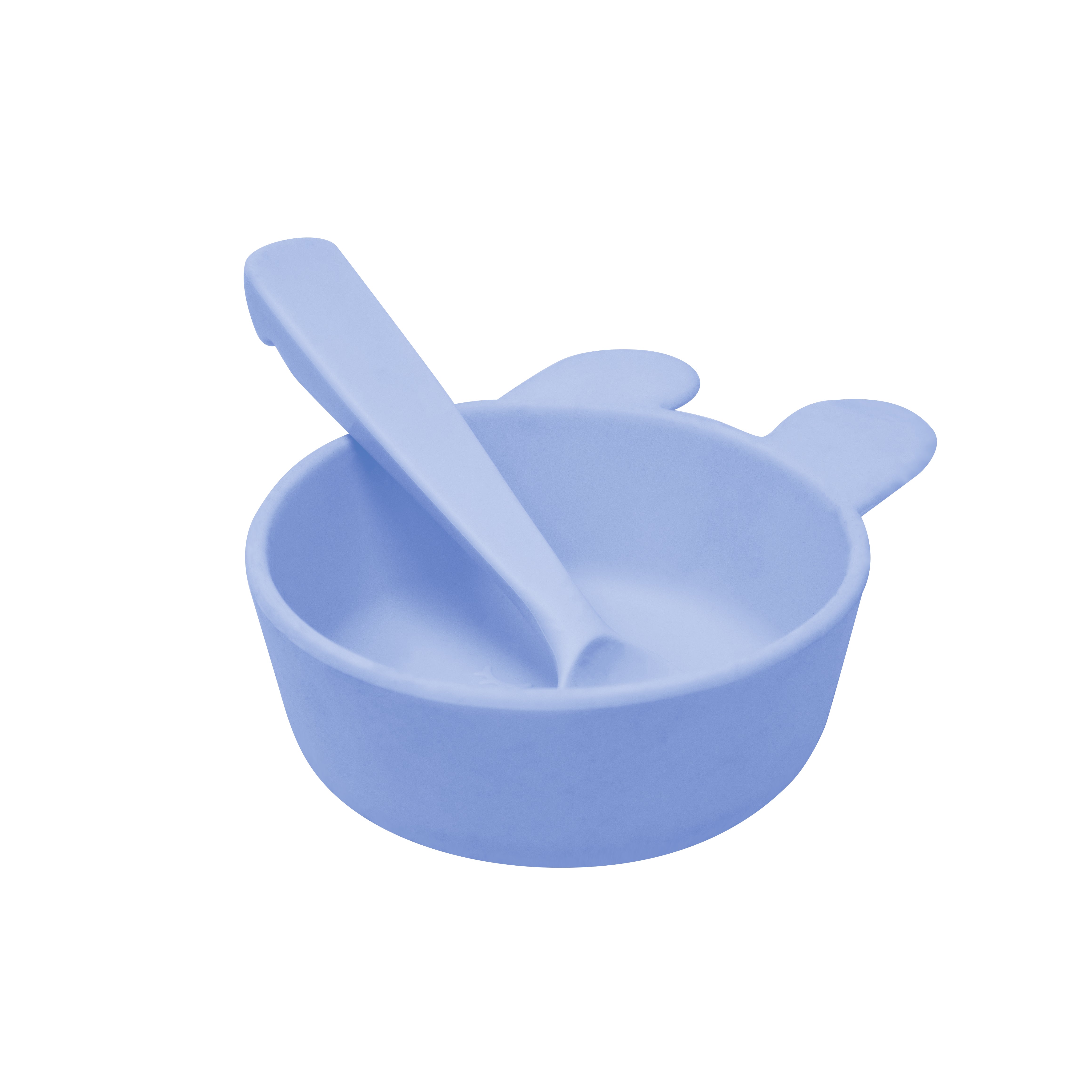 Plato para Bebé de Silicona Conejo con Cuchara - Azul