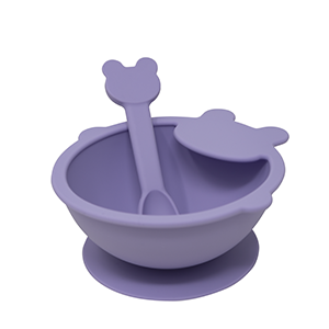 Plato para Bebé Oso con Cuchara - Color Morado