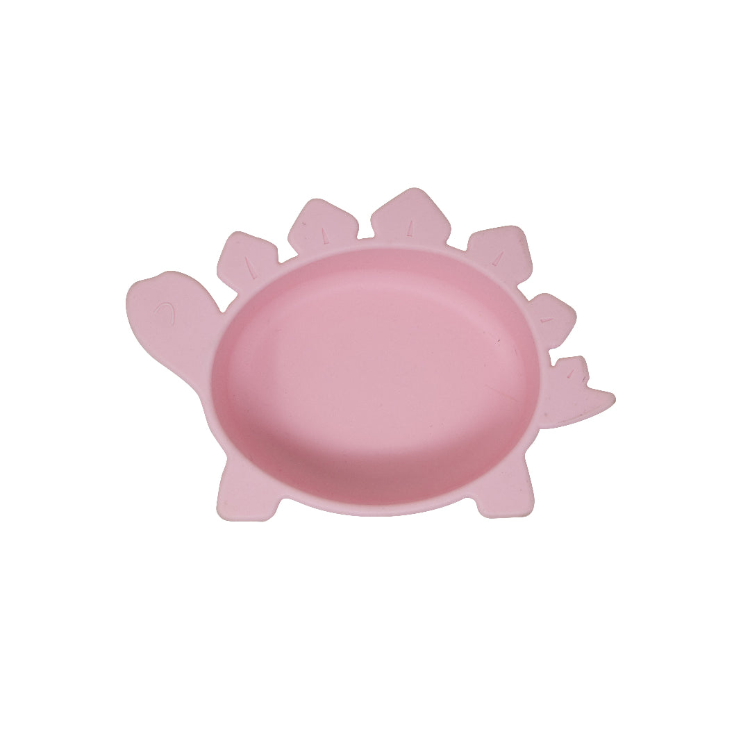 Plato de Silicona para Bebé Dinosaurio - Rosa