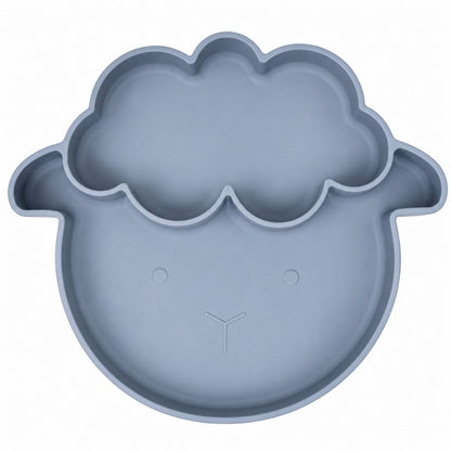 Plato para Bebé de Silicona  Oveja - Azul Oscuro