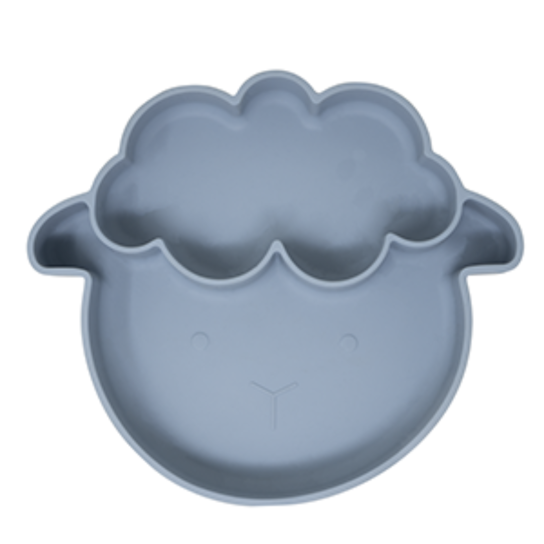 Plato para Bebé de Silicona  Oveja - Azul Oscuro
