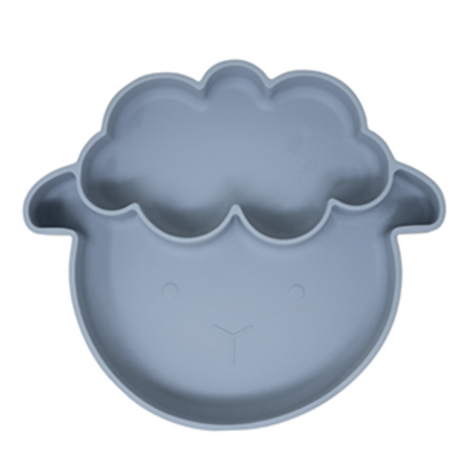Plato para Bebé de Silicona  Oveja - Azul Oscuro