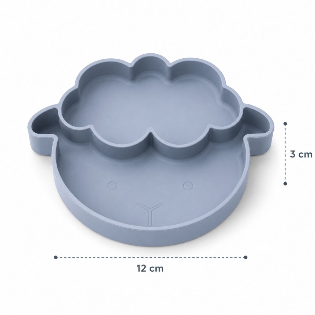 Plato para Bebé de Silicona  Oveja - Azul Oscuro