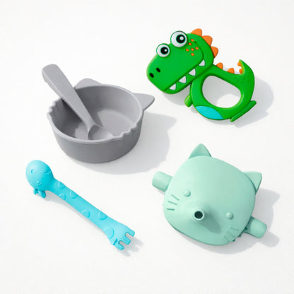 Set de Bebé "Vamos a Comer" - 4 Piezas de Silicón