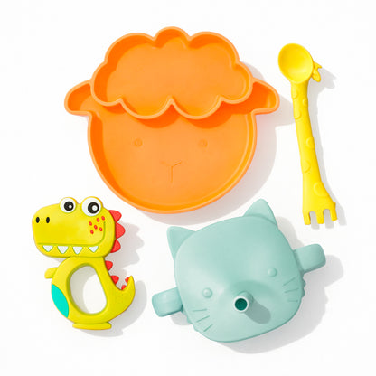 Set de Bebé "Vamos a Comer" - 4 Piezas de Silicón