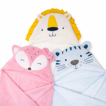 Set de Frazadas de Baño para Bebé 3 Piezas con Capucha