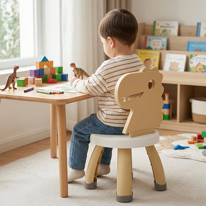 Silla de Plástico Infantil con Respaldo de Dinosaurio