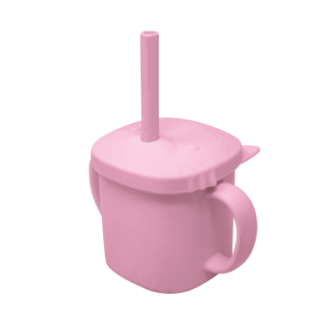 Vaso de Aprendizaje con Popote Gatito Color Rosa - 200 ml