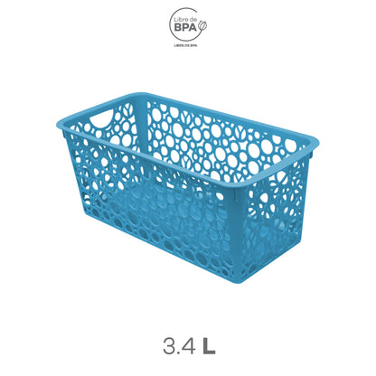 Canasta Organizadora Rectangular Azul Turquesa