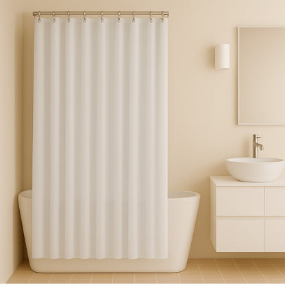 Juego de 2 Cortinas de Baño - Color Blanco y Gris