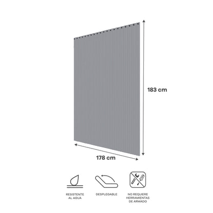 Juego de 2 Cortinas de Baño - Color Blanco y Gris