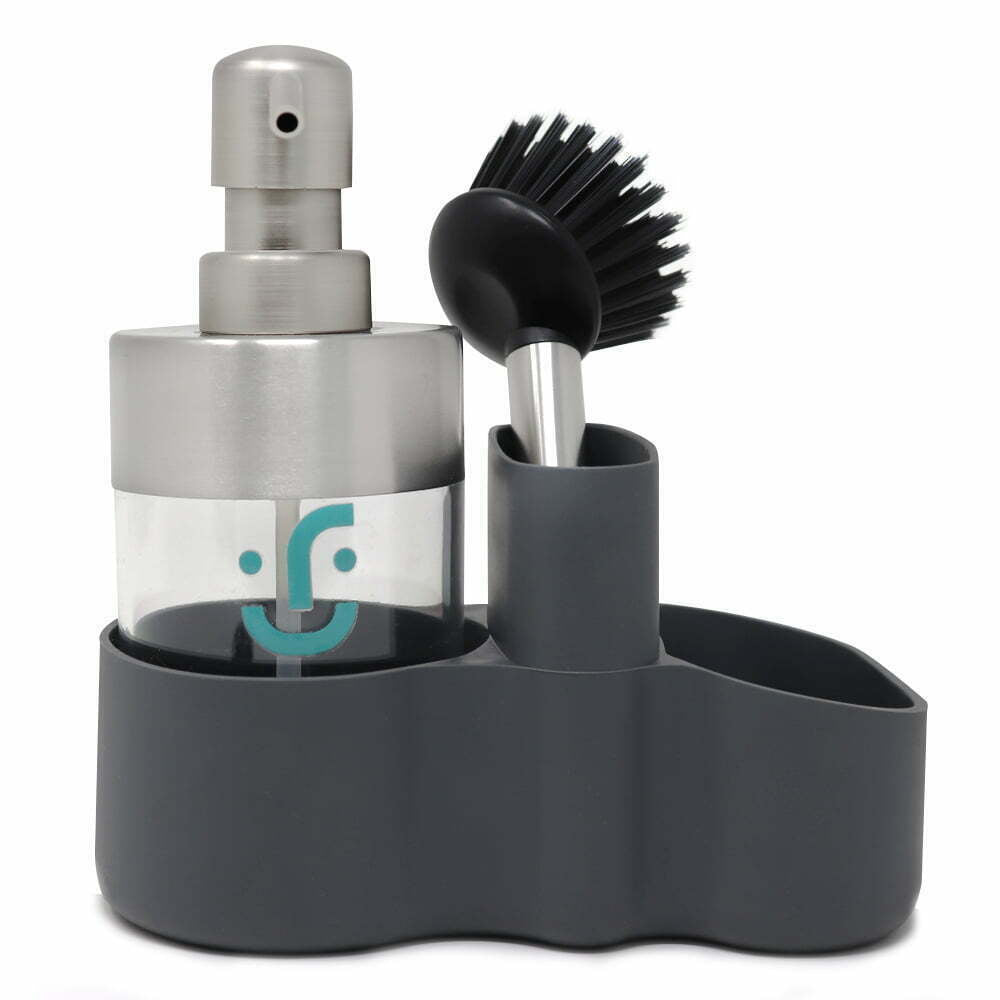 Set de dispensador de jabón y organizador de fregadero