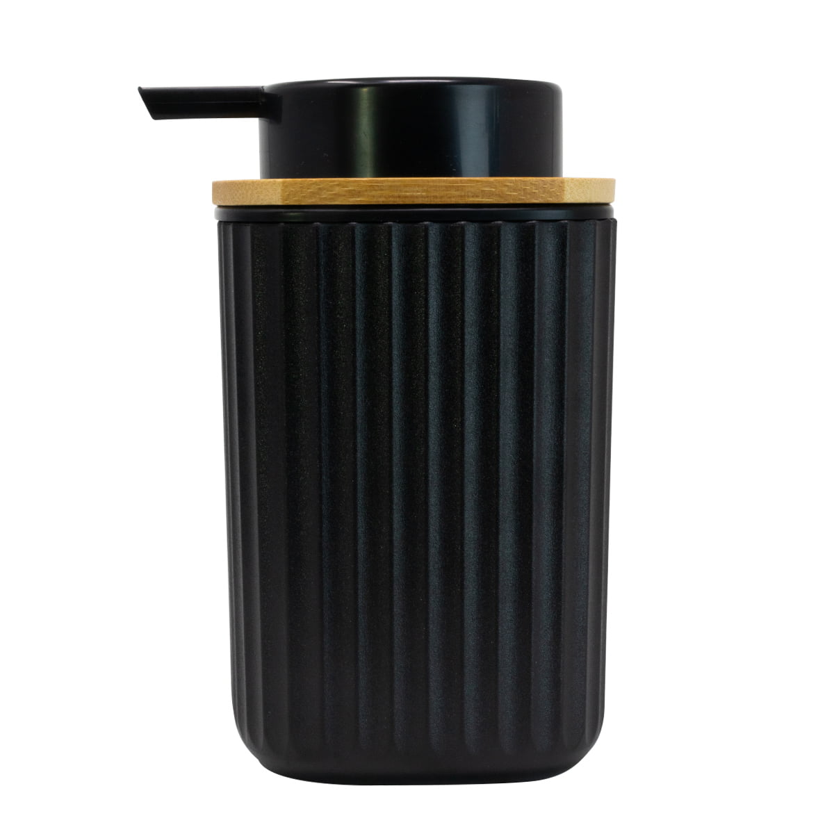 Dispensador Negro C/Tapa Bambú