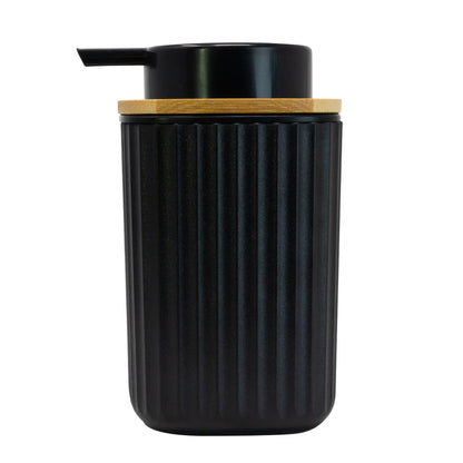 Dispensador Negro C/Tapa Bambú