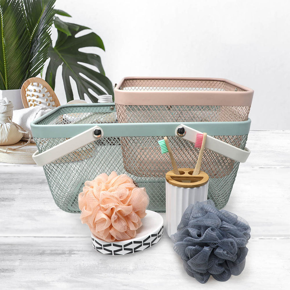 Estropajo de Malla para Baño Melón Gris - Set de 2 Esponjas Exfoliantes
