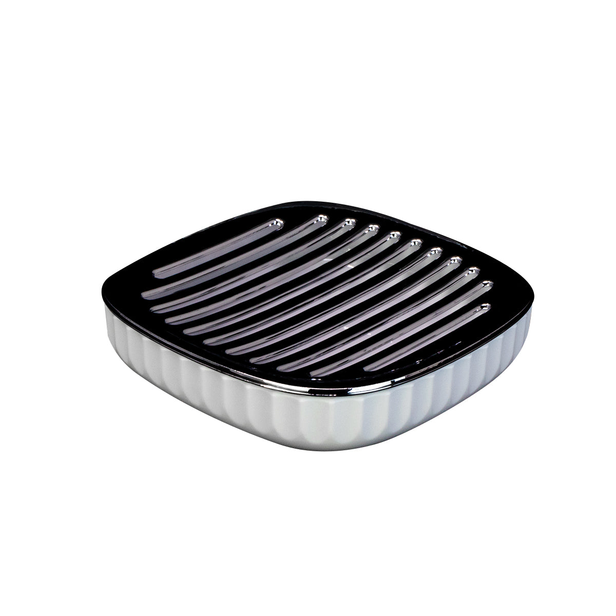 Jabonera Cromada / Blanca – Estilo Moderno y Elegante para tu Baño
