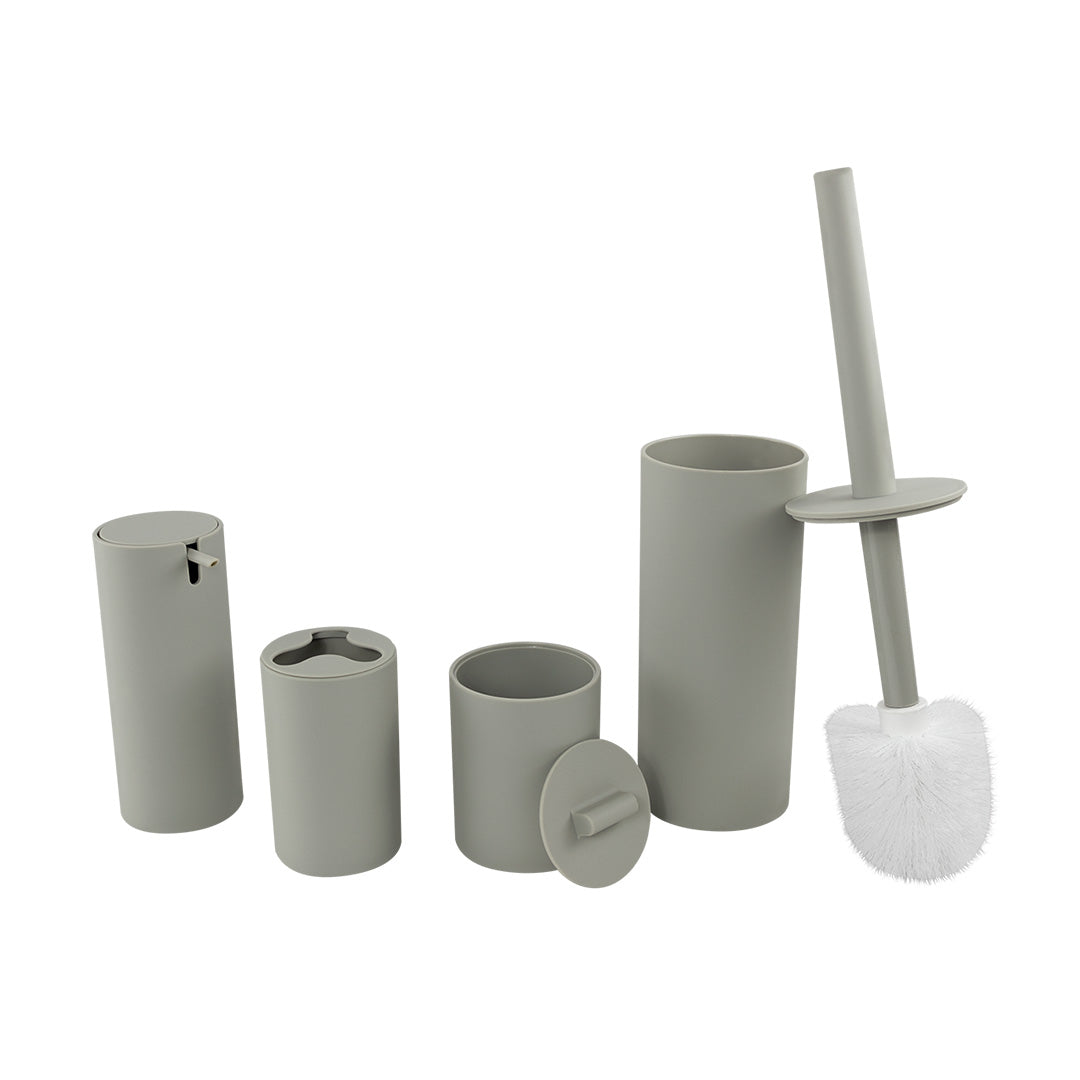 Set de Accesorios para Baño Minimalista Color Gris  -  4 Piezas
