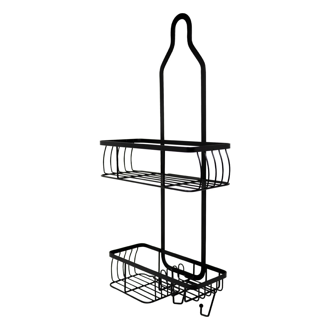 Organizador de Ducha Colgante de Metal Negro de 2 Niveles