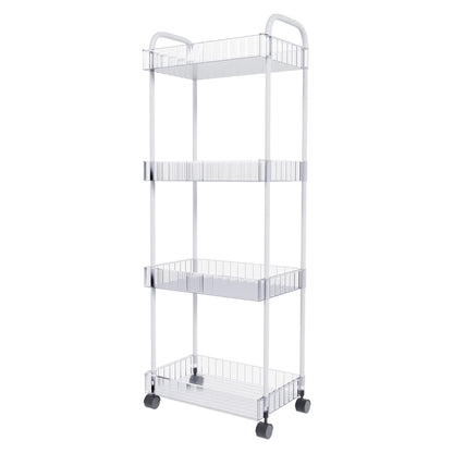Organizador de Baño Transparente de 4 Niveles con Ruedas