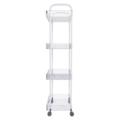 Organizador de Baño Transparente de 4 Niveles con Ruedas