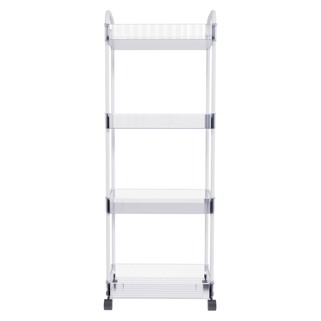Organizador de Baño Transparente de 4 Niveles con Ruedas