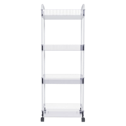 Organizador de Baño Transparente de 4 Niveles con Ruedas