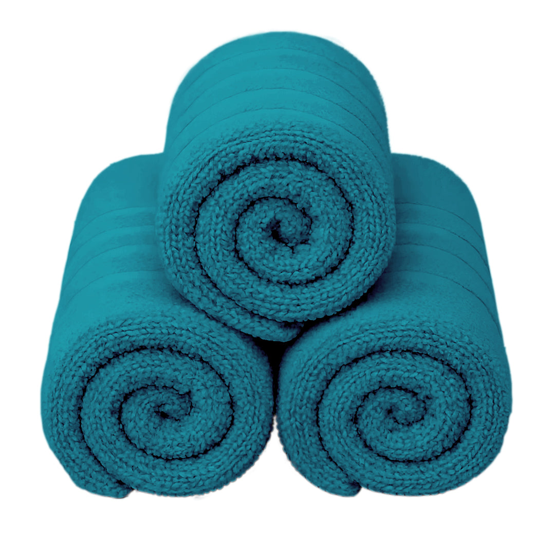 Set de 3 Toallas de Baño Grande 70x140 cm - Color Turquesa
