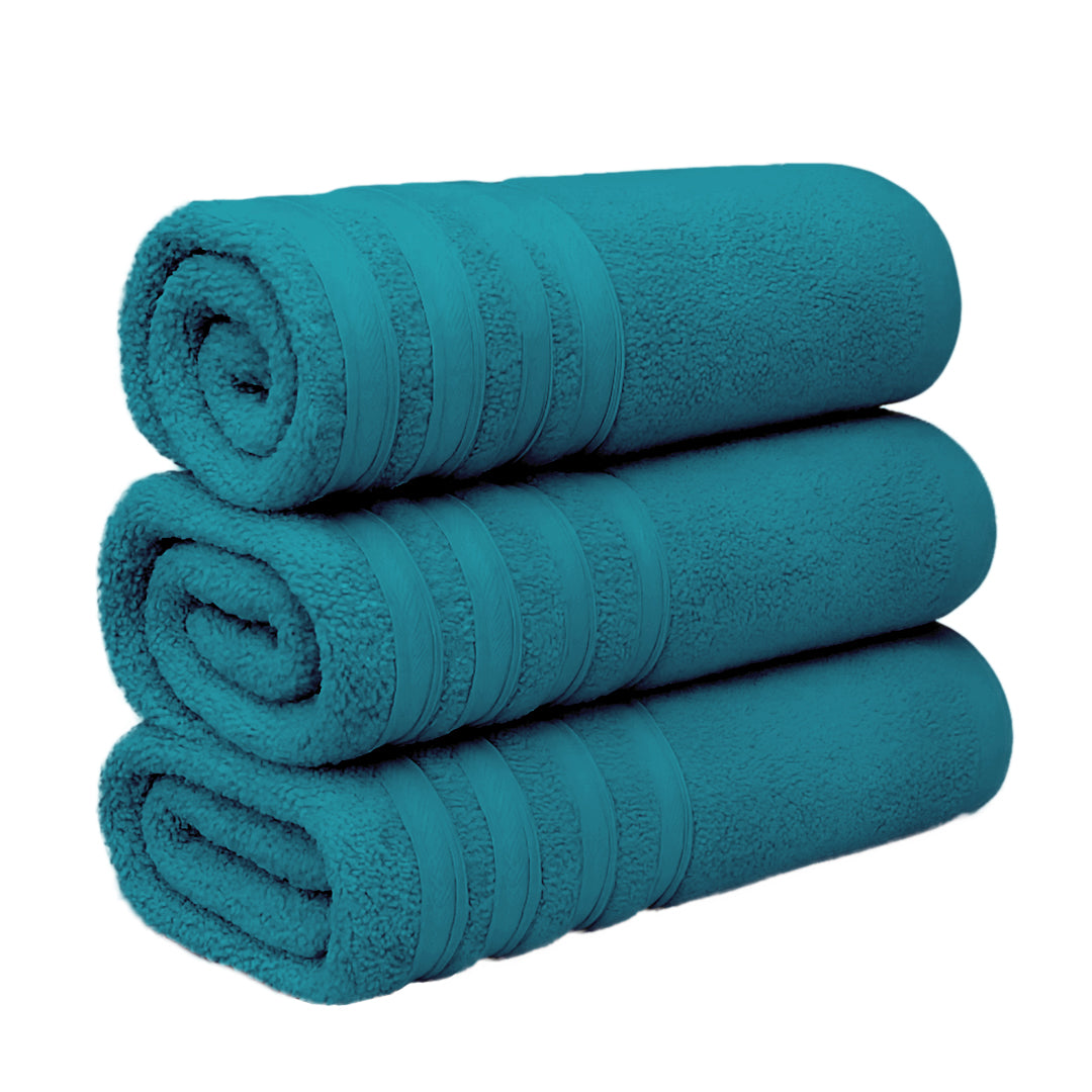 Set de 3 Toallas de Baño Grande 70x140 cm - Color Turquesa