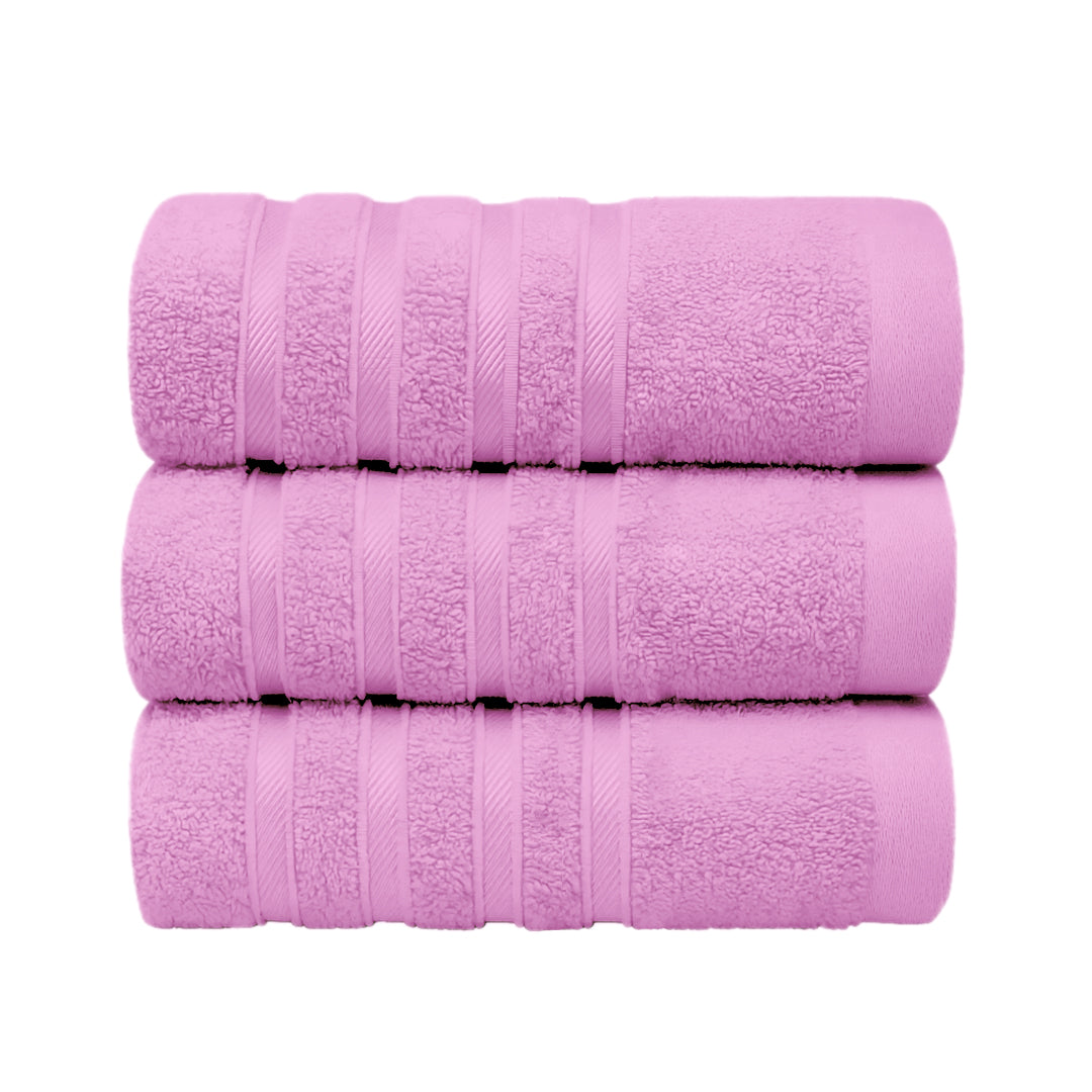 Set de 3 Toallas de Baño Grande 70x140 cm - Color Rosa