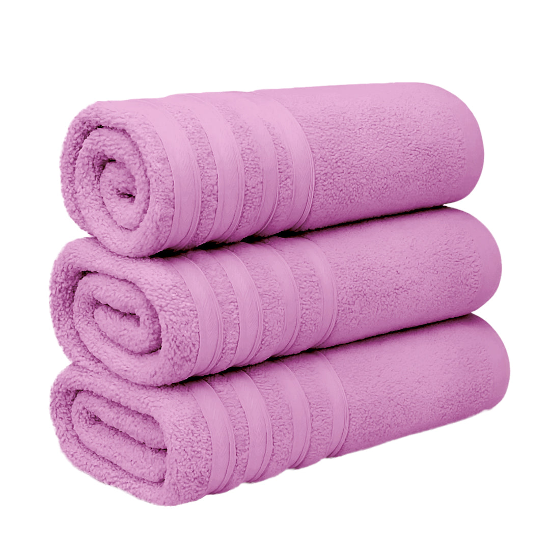 Set de 3 Toallas de Baño Grande 70x140 cm - Color Rosa