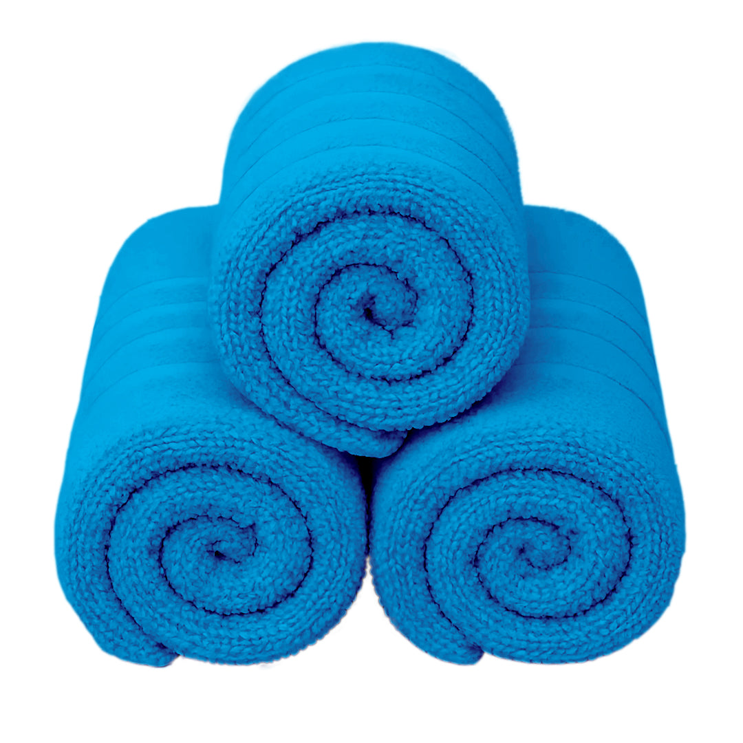 Set de 3 Toallas de Baño Grande 70x140 cm - Color Azul