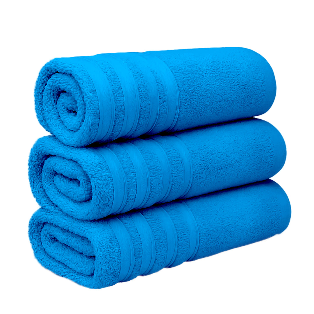 Set de 3 Toallas de Baño Grande 70x140 cm - Color Azul