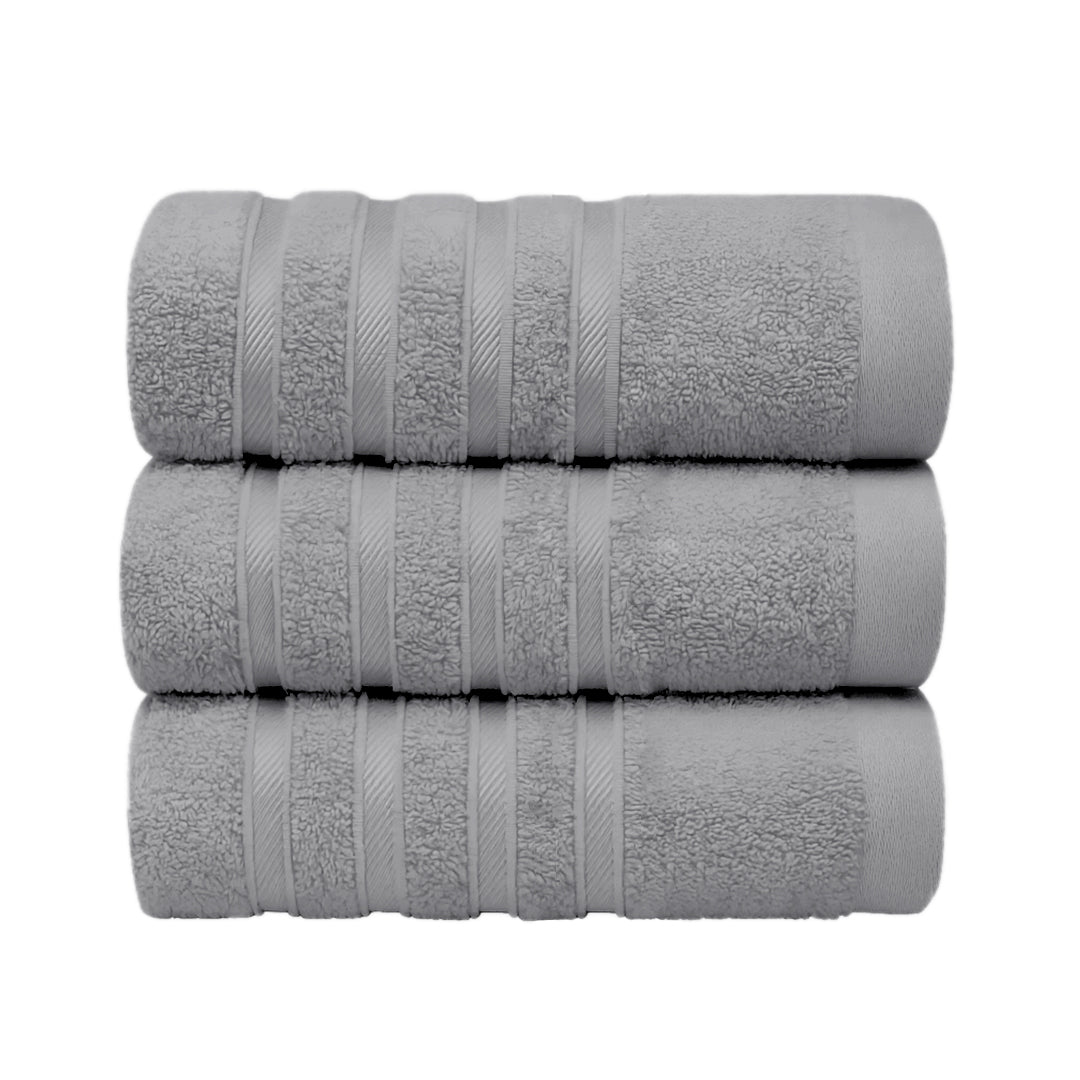 Set de 3 Toallas de Baño Grande 70x140 cm - Color Gris Claro