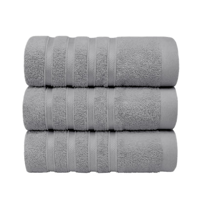 Set de 3 Toallas de Baño Grande 70x140 cm - Color Gris Claro