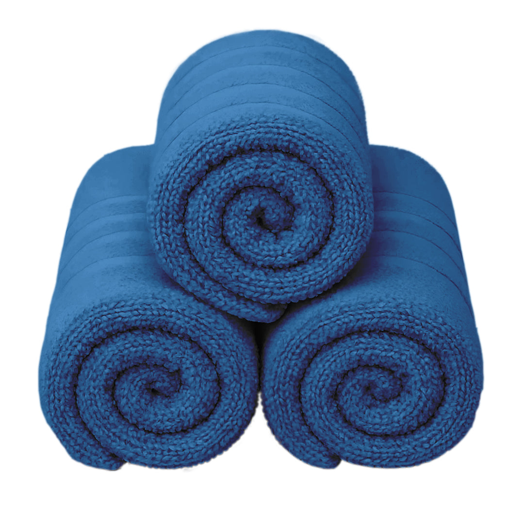 Set de 3 Toallas de Baño Grande 70x140 cm - Color Azul Marino