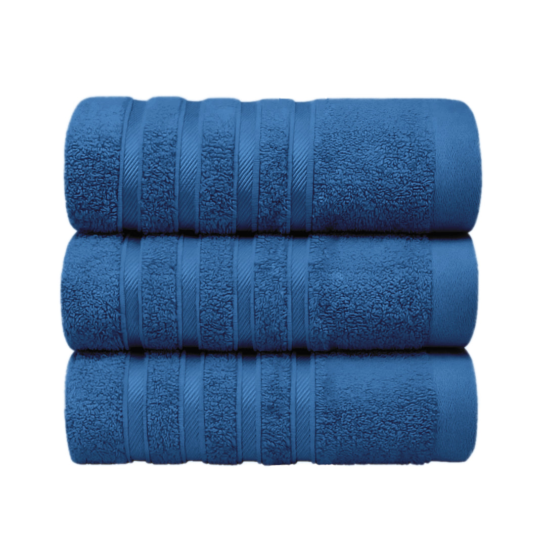 Set de 3 Toallas de Baño Grande 70x140 cm - Color Azul Marino