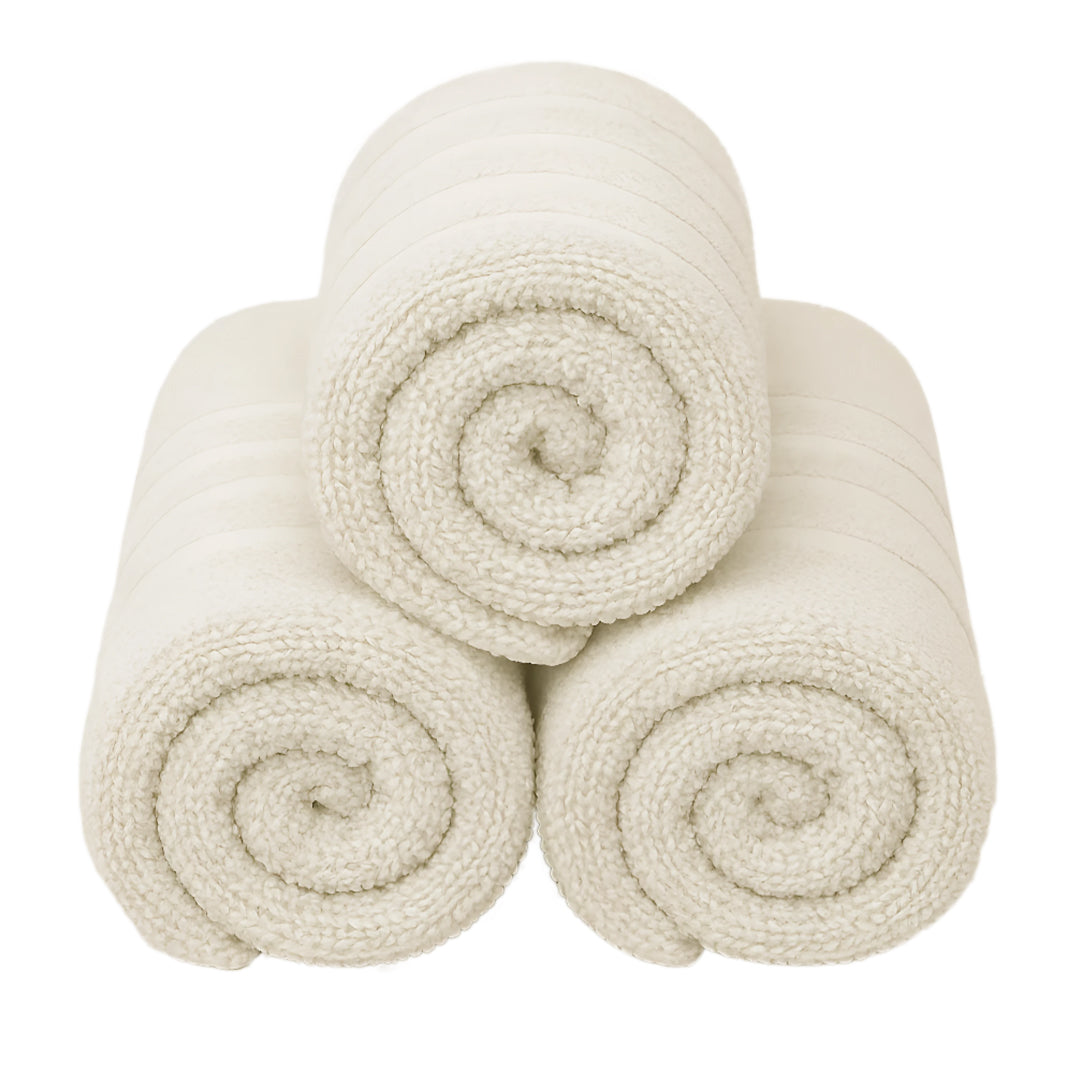 Set de 3 Toallas de Baño Grande 70x140 cm - Color Beige