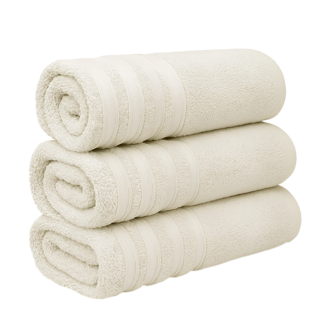 Set de 3 Toallas de Baño Grande 70x140 cm - Color Beige