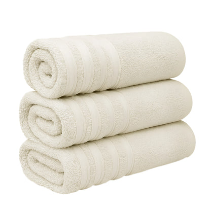 Set de 3 Toallas de Baño Grande 70x140 cm - Color Beige
