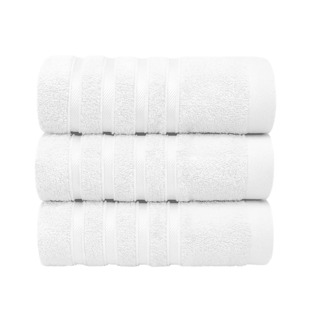 Set de 3 Toallas de Baño Grande Premium 70x140 cm - Color Blanca